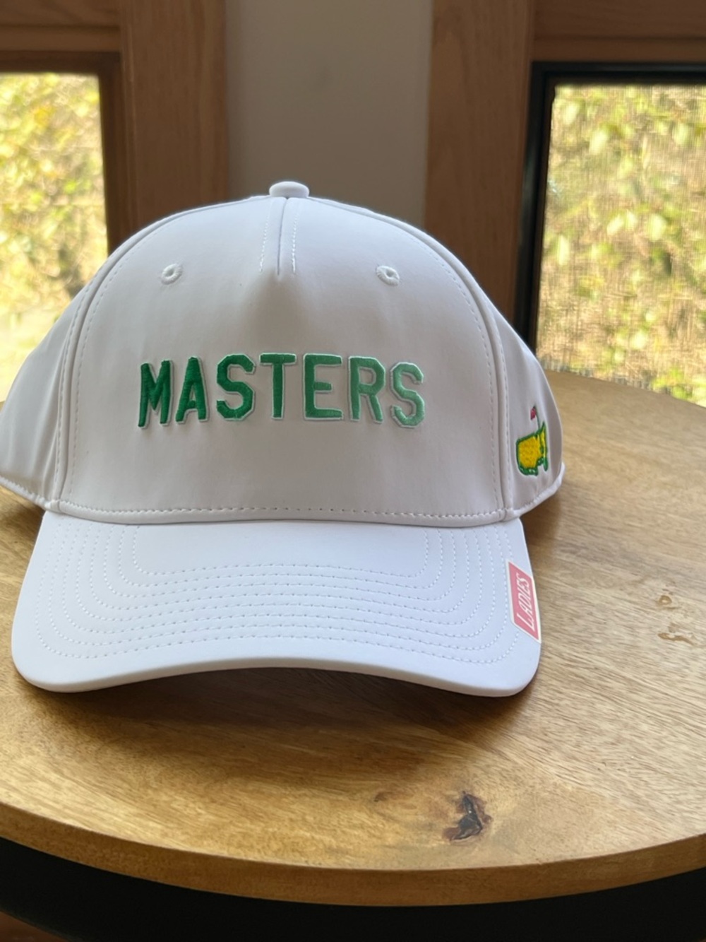Masters White Adjustable Golf Hat with Green Embroidery